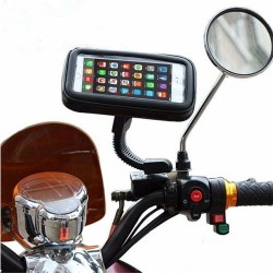 Lisa Butik Motorsiklet Telefon Tutucu Su Geçirmez Telefon Kılıfı Fermuarlı Ayna Montaj Model