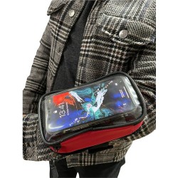 Motobros Motosiklet Kola Takılan Çantalı Telefon Tutucu Kol Telefon Tutucu 6.7" E Kadar Kırmızı Renk