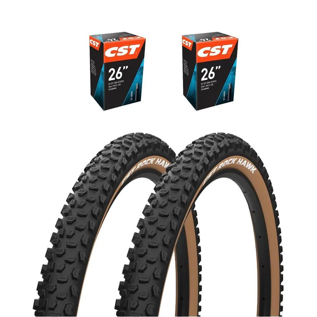 BİKE SKY Rock Hawk Amber yanak 26 X 2.25 Mtb Bisiklet Lastik Seti 2iç + 2dış