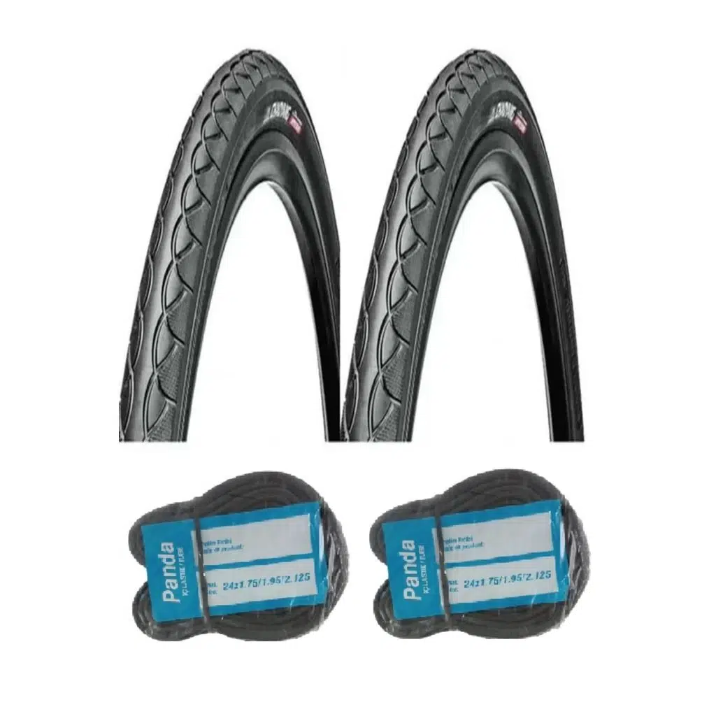 BİKE SKY Chaoyang 24 Jant 24x1.75 Bisiklet Dış Lastiği Yol Tipi H-460 X 2 Adet + Panda İç Lastik Seti