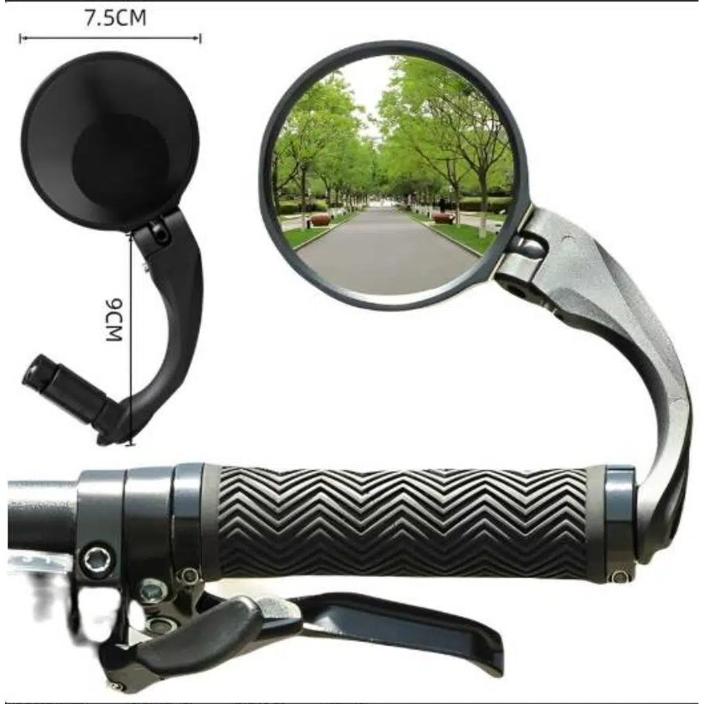 BİKE SKY Briviga AYNA RVM-372 SOL GİDON UCU BAĞLANTILI 75X75mm ÖLÇÜ : 16-22mm 360° DÖNEBİLEN