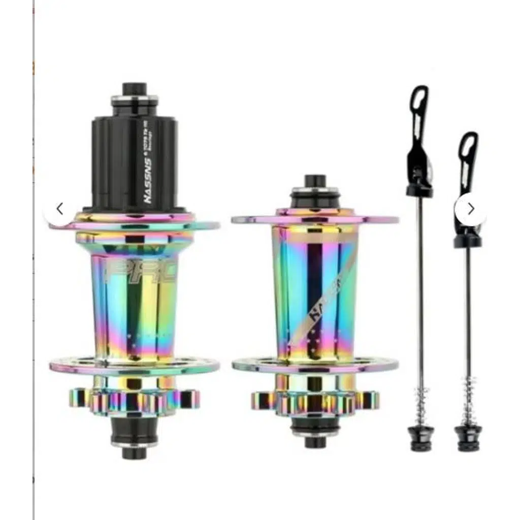 BİKE SKY Hassn's PRO 7 32h Rainbow, Colorful Ön-Arka Jant Göbek Takımı, Göbek Seti