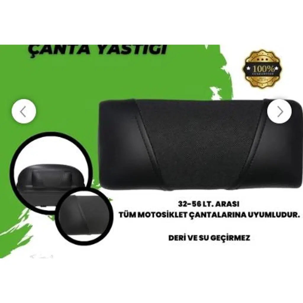 bike sky Motosiklet Çanta Sırt Dayama Siyah Deri (Universal) Ultra Konfor