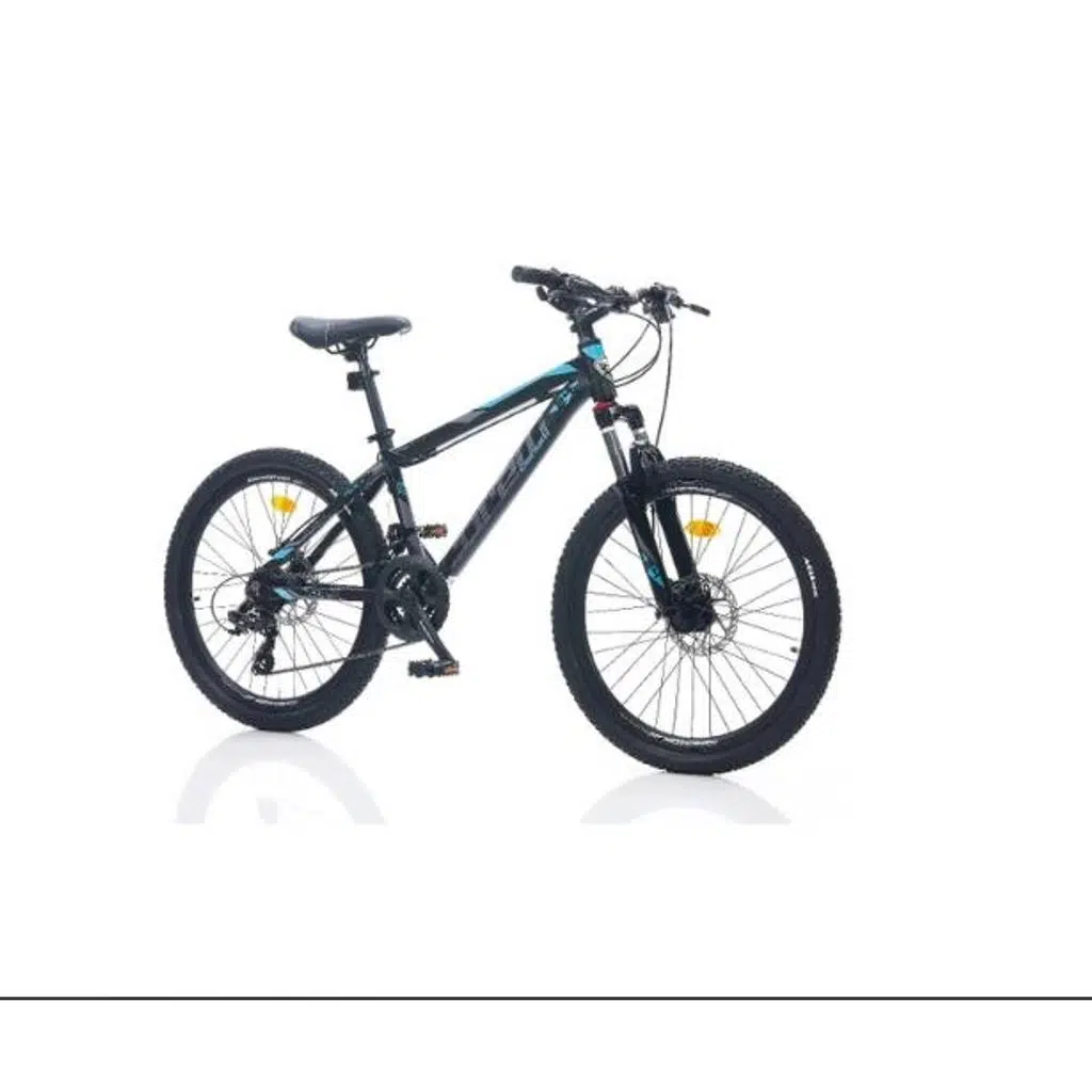 Corelli Felix 1.2 Erkek Dağ Bisikleti 304H Hd 24 Jant 21 Vites Siyah Mavi Turkuaz