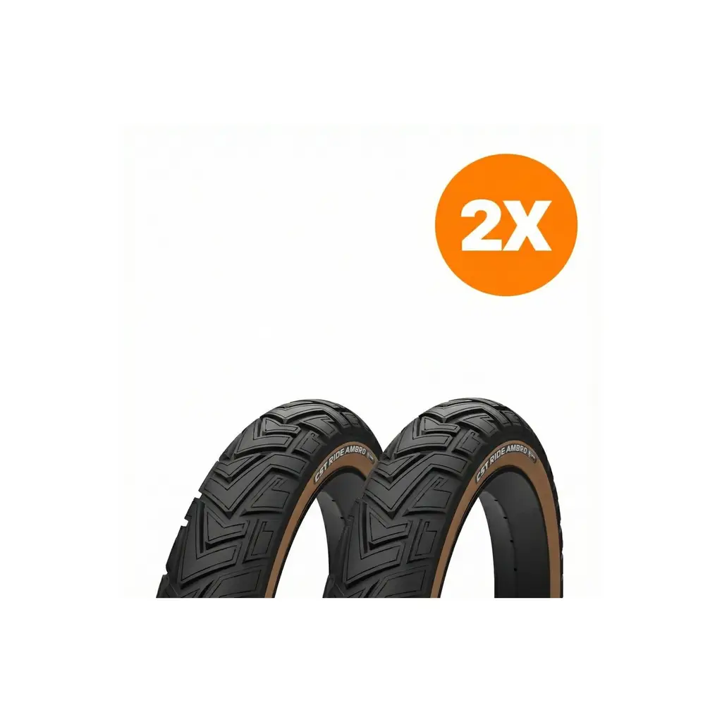 Bike SKY CST Ride Ambro Amber Yanak 20x4.0 3mm Zırhlı Dış Lastik Seti – Elektrikli Bisikletlere