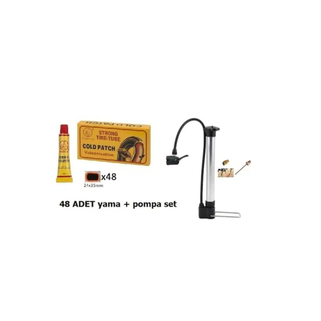 Emir Bisiklet'de Golden 160 Psi Alm Pompa + 48'li Yama + Top Şişirme Iğnesi + Sibop Dönüştürüc-seti
